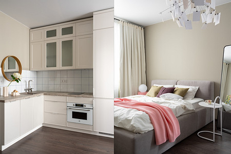Интерьер с розовыми шкафами и большой лоджией: квартира 46 кв.м, в которой улучшили ремонт от застройщика