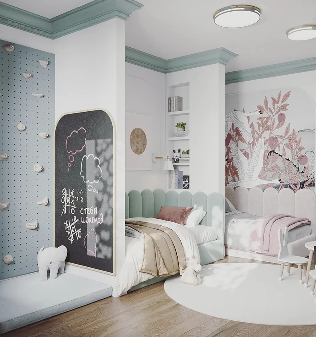 Дизайн интерьера детской для мальчика и девочки: советы по оформлению (73 фото)