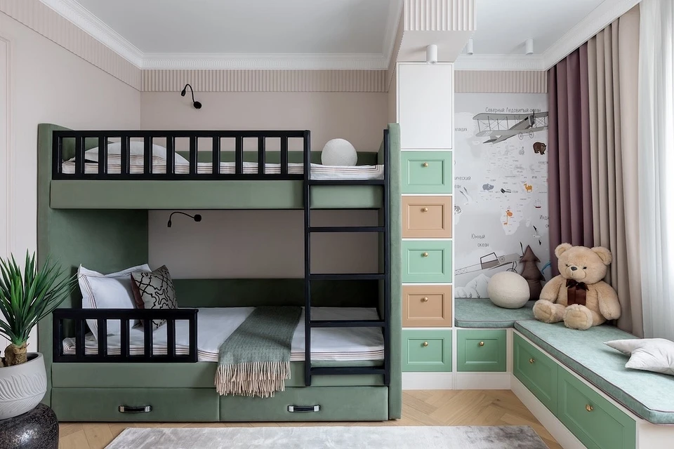 Дизайн интерьера детской для мальчика и девочки: советы по оформлению (73 фото)