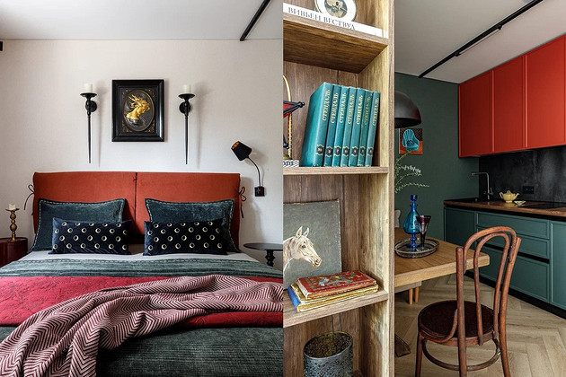 Для дочки дизайнера: необычная студия 25 кв. м с семейным антиквариатом в бывшем общежитии (фото до и после)