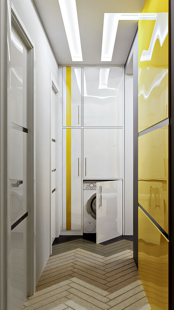 Белый, чёрный и жёлтый цвета в интерьере квартиры