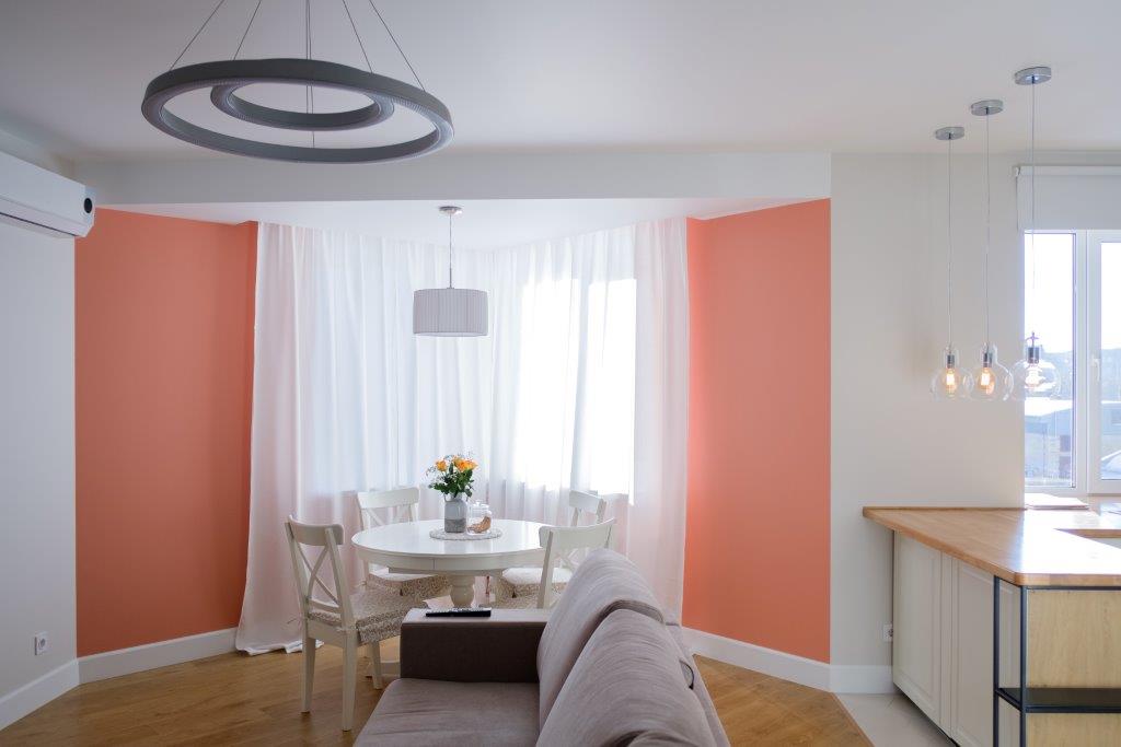 Интерьер квартиры в скандинавском стиле: блоки цвета и градиент