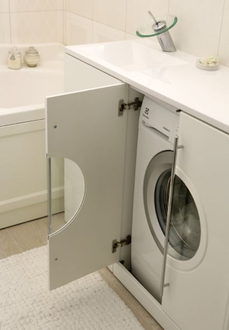 5 идей как разместить стиральную машинку в маленькой ванной