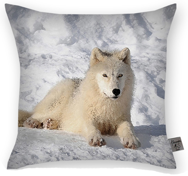 Декоративная подушка White wolf