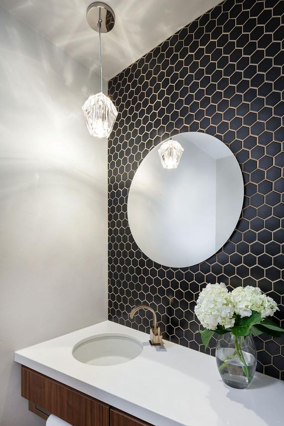 Гексагональная плитка в ванной фото