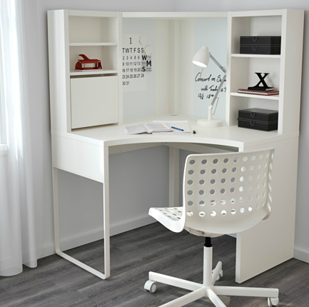 дизайн рабочего места угловой письменный рабочий стол в интерьере декор фото