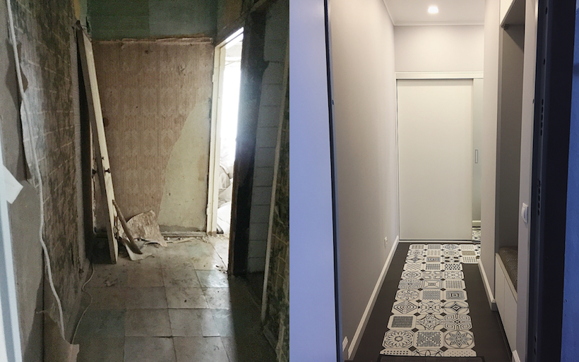 До и после коридор в Хрущевке фото