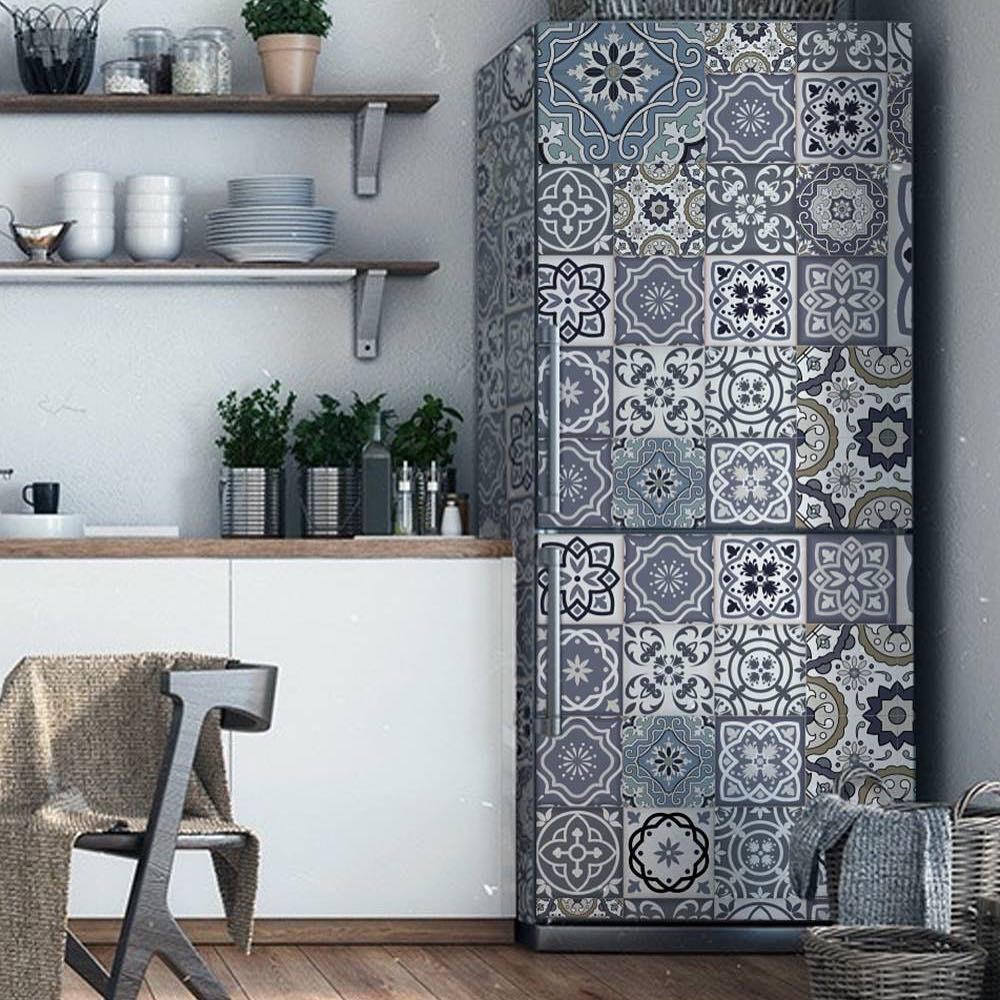 идея дизайн стильный холодильник в интерьере фото