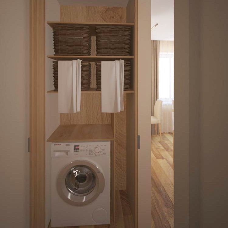 Куда поставить стиральную машинку в маленькой квартире: фото