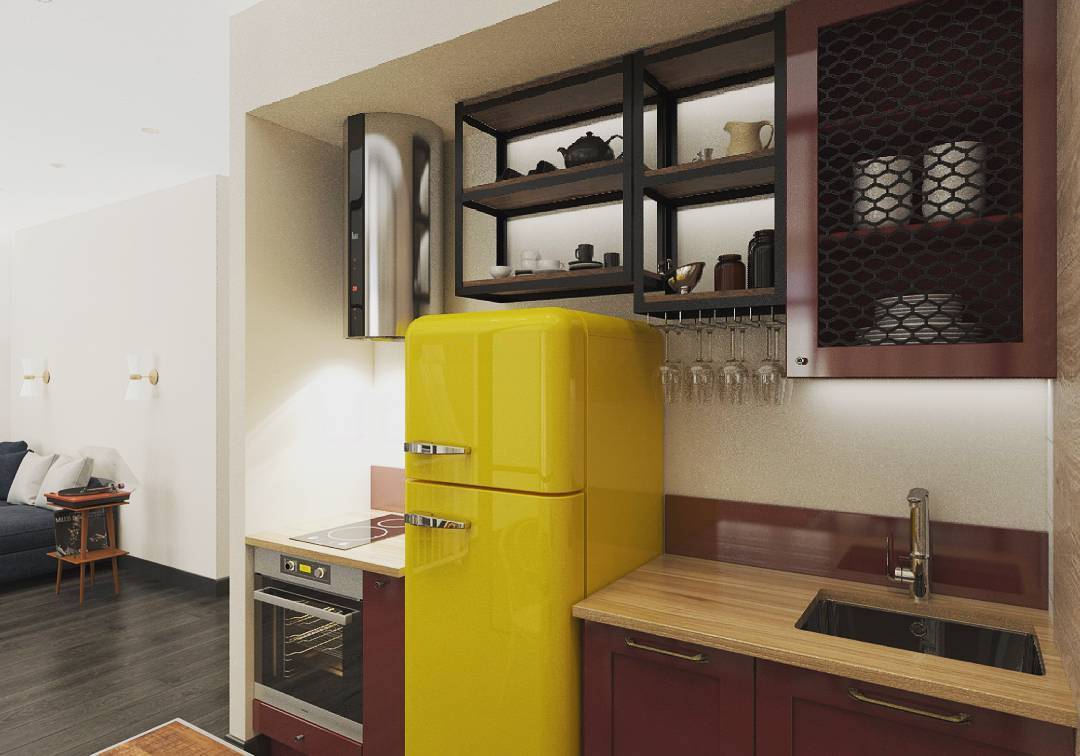 Холодильник как контрастный элемент фото