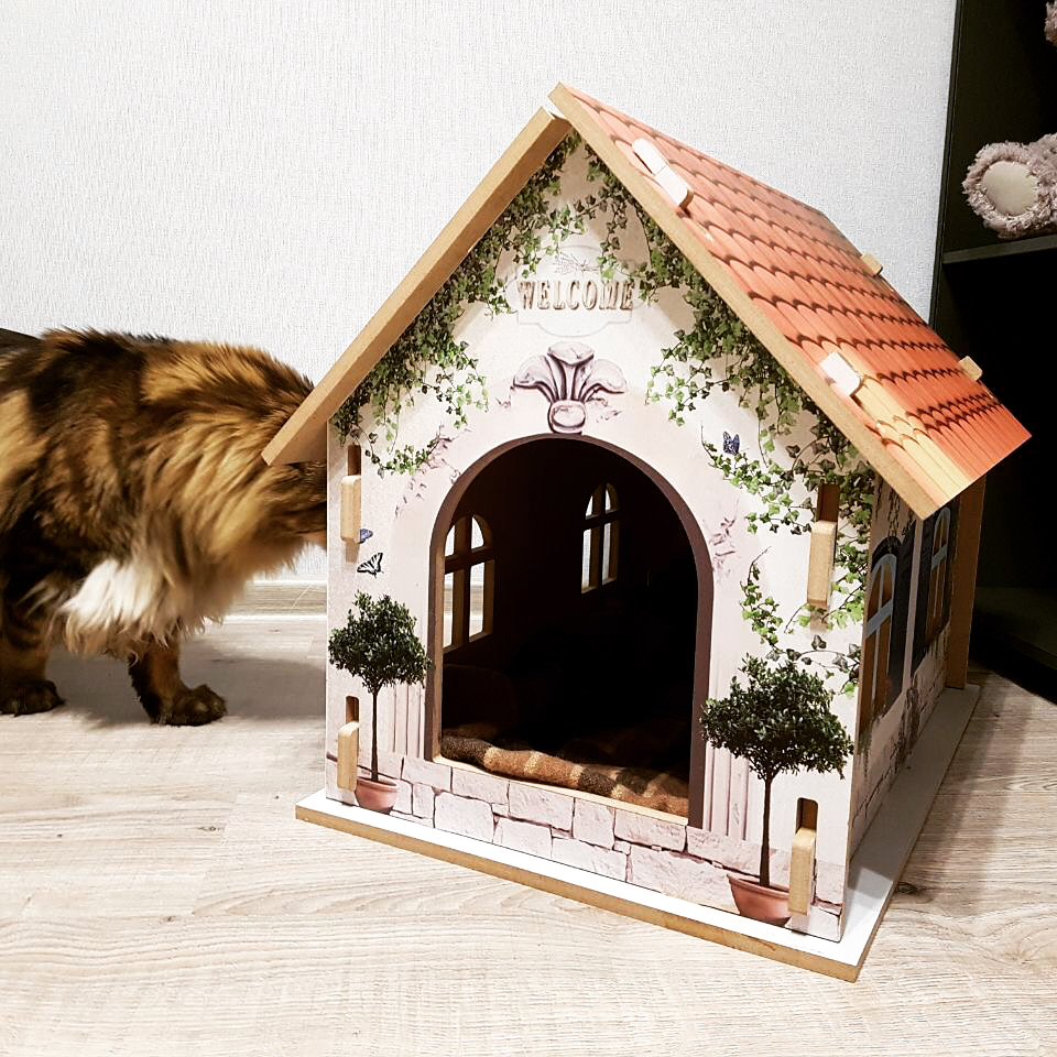 Домик Для Кошки Из Дерева Фото